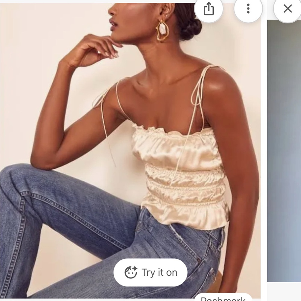 Reformation Cream viviana top Large